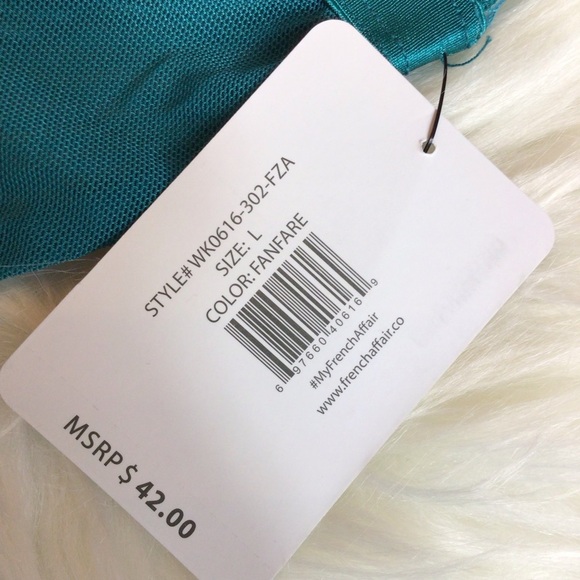 French Affair 2Pc Green Babydoll and G-String Panty Lingerie Set Choose Size - Picture 9 of 12